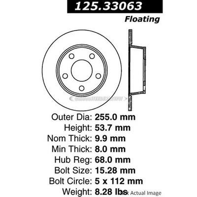 Disco rotor freno trasero céntrico para Audi A6 Quattro 1999-2004 Foto 1 de 3