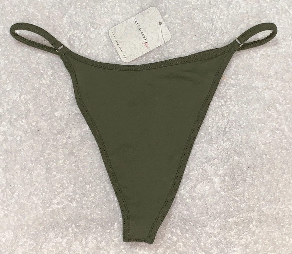 Tanga panty INTIMATELY FREE PEOPLE verde militar para mujer talla M/L 6/7 Foto 1 de 4