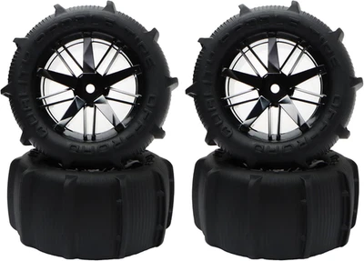 4 Pieces RC 1:16 Paddles Buggy Tires Hex 12Mm Wheels for Snow Sand H16BM 16889 1 - Image 1 of 4