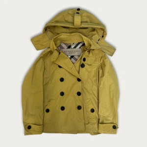 Burberry Brit Mustard Hooded Nova Check Trench Rain Jacket Women IT 42 M - Picture 1 of 18