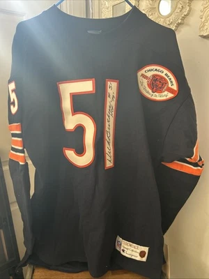 Como Nueva Con Etiquetas Camiseta Dick Butkus Campeón Retro Firmada Chicago Bears NFL Jersey LG Foto 1 de 4