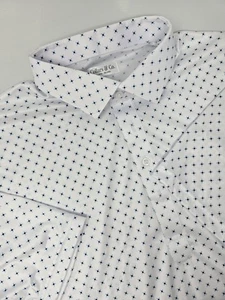 Collars & Co Shirt Mens XL Relaxed Polo  Dress Collar White Performance Casual  - Picture 1 of 5