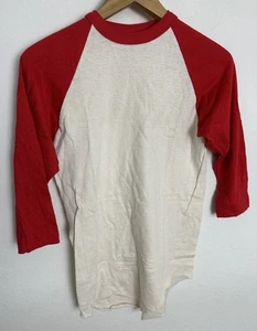 Vintage 70’s Wilson Baseball Raglan Blank 3/4 Sleeve T Shirt Size Small Made USA - Bild 1 von 9