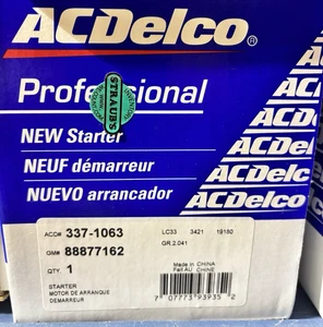 ACDelco Genuine Starter Motor 337-1063 GM 88877162 - Picture 1 of 3