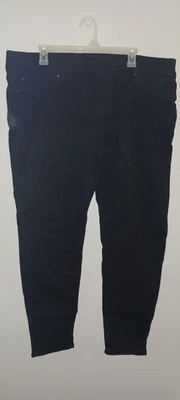 Брюки женские размер 20 черные эластичные на талии плоские спереди с 3 карманами - Изображение 1 из 4