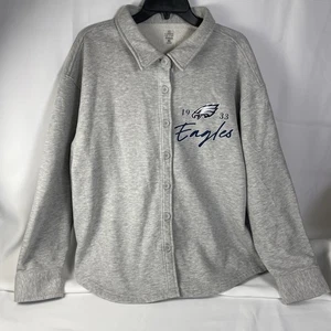 nflshop Damen XL Philadelphia Eagles Gameday Couture Ash Button Overshirt Neu ohne Etikett - Bild 1 von 10