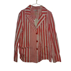 Neu mit Etikett Robert Krugman Donnini Blazer Jacke orange weiß gestreift 48 - Bild 1 von 6