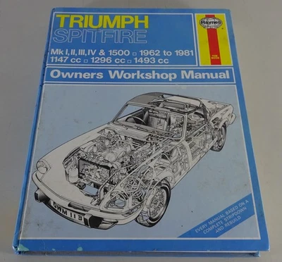 Haynes Officina Manuale Triumph Spitfire Mk 1/2/3/4 & 1500 Bj 1962 - 1981 - Immagine 1 di 4