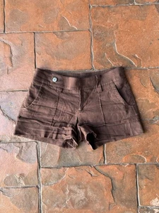 Y2K Bebe Low Rise Micro Mini Shorts Damen 0 Mokka Braun - Bild 1 von 7