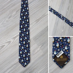 Robert Talbott Neck Tie Christmas Snowman Winter Print W3.5" L58" USA 100% Silk - Picture 1 of 6