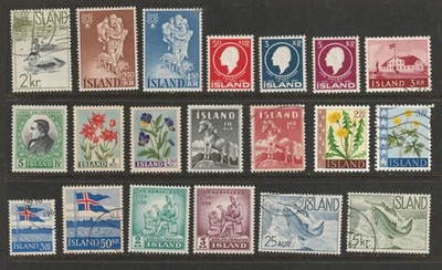 Iceland: Postage Lot 103 (1957-61 - VF - MH & U) 2025 Scott Catalog Value $18.45 - Image 1 of 4