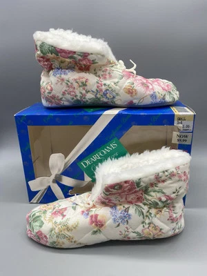 Zapatillas botín vintage DEARFOAMS talla pequeña 5-6 - NUEVAS - diseño floral Foto 1 de 4