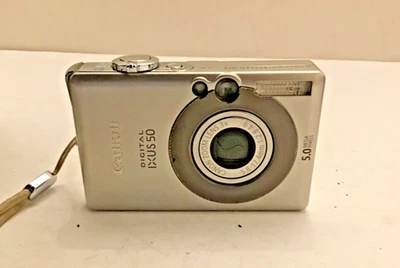 Canon IXUS 50 5.0MP Compact Digital Camera Tested + Battery, Card, NO charger - Image 1 of 3