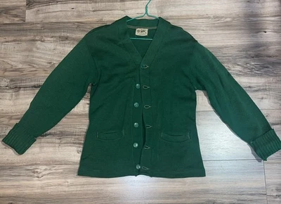 VINTAGE Puritan Natch Sweater Sz 38 Green Button up Cardigan Wool - Image 1 of 4