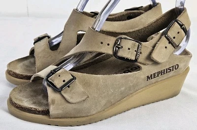 Mephisto Mobils Slingback Strappy Leather Wedge Sandals Size 36 | 6 Note! - Image 1 of 4