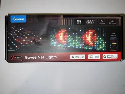 Nuevas luces de red para exteriores Open Box Govee, 2,8 * 9,4 pies con RGBIC Smart, 480 LEDs Foto 1 de 4