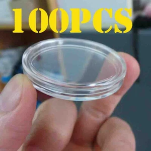 100pcs Coin Capsules Acrylic Case Holder For 1 OZ Silver or Copper Rounds 39mm # - Picture 1 of 8