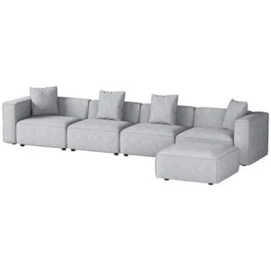 Artiss Modular Sofa Chaise Set 5-Seater Grey - Picture 1 of 7