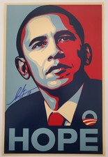 Shepard Fairey Signed Barack Obama Hope 12x18 Poster Political 2008 Election RAD
