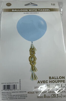 Baby Boy Balloon With Tassel - Image 1 of 2