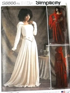 Vestido Medieval Renacimiento Misses Talla 14-22 Simplicity 8866 Patrón Costura * - Imagen 1 de 2