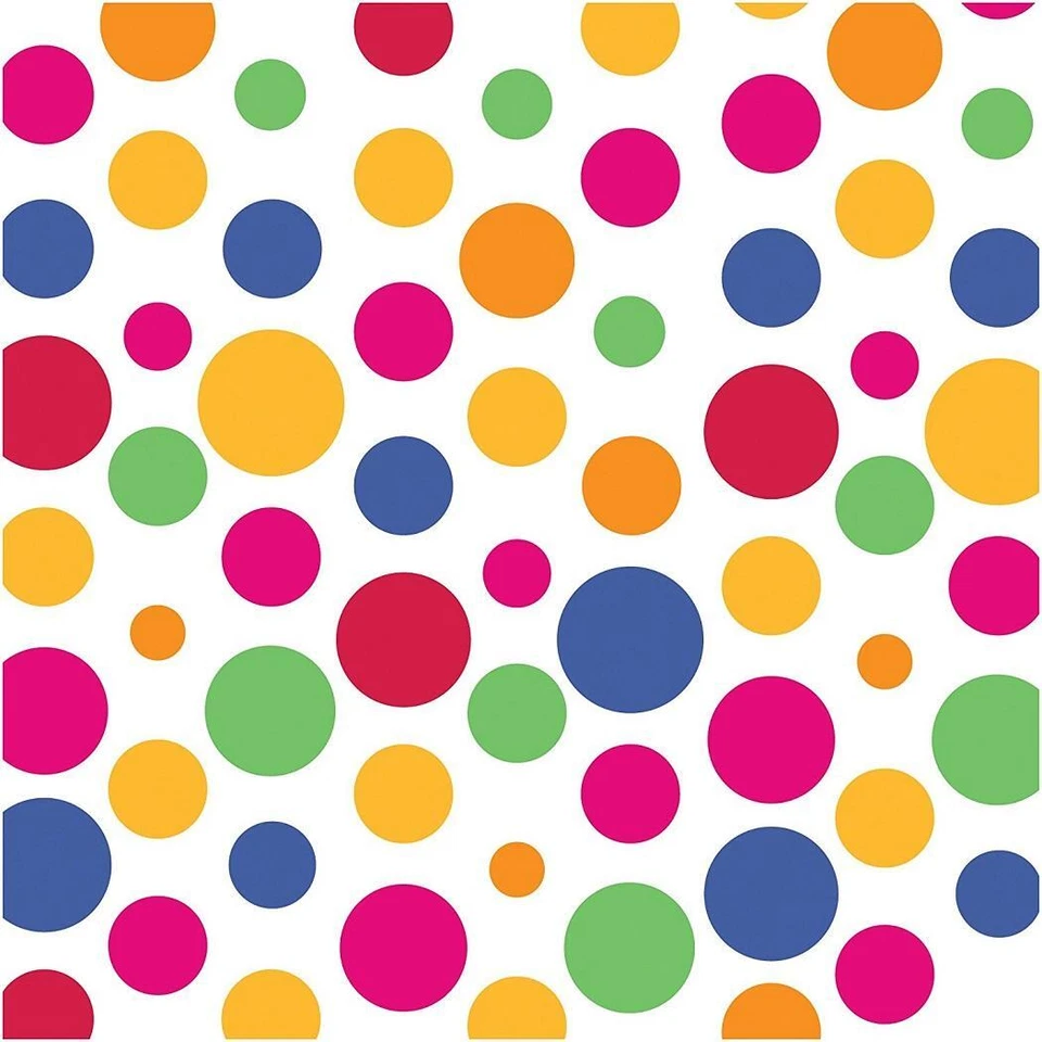 Party Dots Stripes Bright Colors Polka Birthday Party Paper Luncheon Napkins - Image 1 of 1