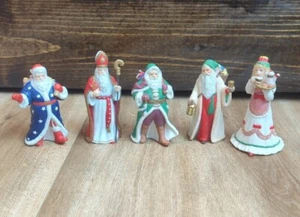 Juego De 5 Estatuillas De Navidad Vintage Lenox 1994 Viejo Mundo Santa Internacional - Imagen 1 de 21