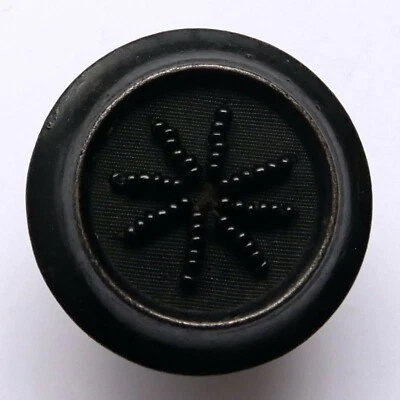 Button Antique - Trimmings - 30 MM - 19th C. - Beads & Fabric Button Thread Back - Image 1 of 4