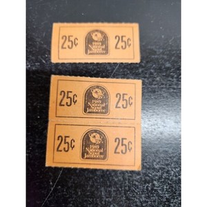 1989 National Scout Jamboree $.25 Trading Post Tickets-BSA-Set of 3