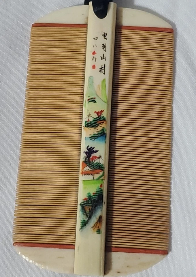 Antiguo peine de pelo vintage pin cepillo doble cara pintado en China  Foto 1 de 3
