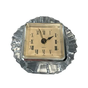 Crystal Clear Quartz Clock 24% Lead - Desk Table Decor Vintage - not tested - Picture 1 of 4