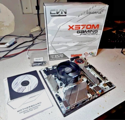 colorful CVN X570M Gaming Frozen Motherboard AMD AM4 DDR4 motherboard bondle - Image 1 of 4