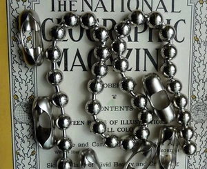 12mm STEEL BALL Bead CHAIN Sold by-the-foot ~ 1/2" bead #30 Size + connector - Picture 1 of 13