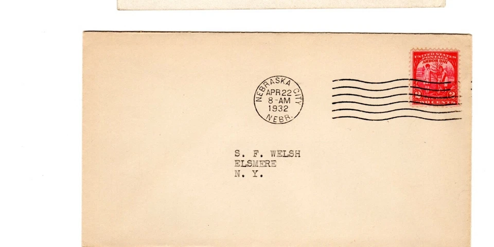 1932 ARBOR DAY 2c STAMP FIRST DAY COVER NEBRASKA CITY NE Sc# 717 FRESH SCARCE - Image 1 of 1