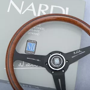 NARDI Classic 360mm Mahogany Wood Steering Wheel with Black Finish - Picture 1 of 4