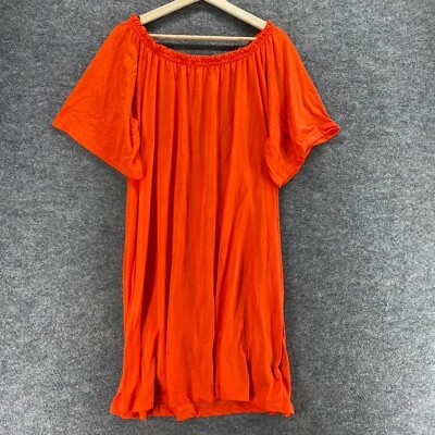 Vestido H&M Mujer M Medio Rojo Cambio Corto Cuello Redondo Manga Corta Informal Sólido Foto 1 de 4