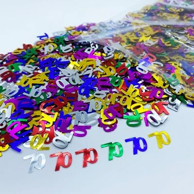 70th Birthday Confetti Number 70 Sequins Glitter Metallic Foil Table Decor - Image 1 of 4