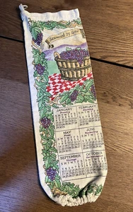 Handmade Grocery Plastic Bag Holder Kitchen Tea Towel 1998 Calendar - Picture 1 of 4