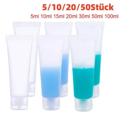 5-50* wiederbefüllbare weiche Kunststofftuben Squeeze Make Up Shampoo Flaschen - Bild 1 von 4