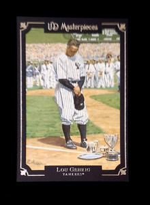 2007 UD MASTERPIECES LOU GHERIG 5x7 BLACK BORDER BOX TOPPER CARD # MP-6 HOF
