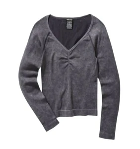 New With Tags Large Victorias Secret PINK Active Long Sleeve V-Neck Ribbed Top - Picture 1 of 9