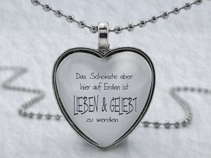 Spruchkette mit Herzanhänger by Perletta Hochzeit Valentinstag Herz Liebe D022 - Bild 1 von 29