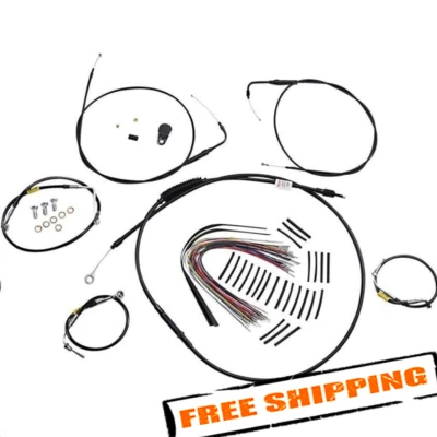 Burly Brand B30-1291 Black Vinyl Handlebar Cable and Brake Line Kit Foto 1 de 2