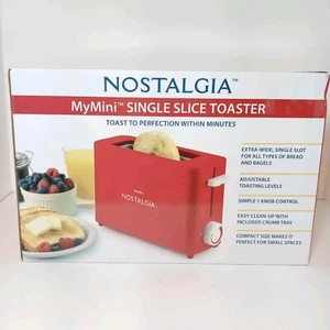NEW Nostalgia MyMini Red Electric Single Slice Small Compact Toaster- SEALED NIB - Picture 1 of 15
