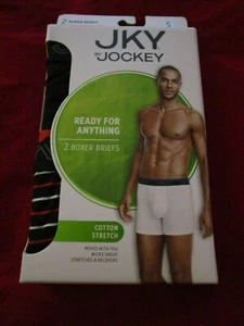 2 Pair JKY Jockey Mens Boxer Briefs Cotton Stretch Size Small 28-30 - Picture 1 of 4