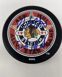 Adam Oates 1991 ASG Puck First All Star Signed Autographed Puck Auto BAS - Picture 1 of 2