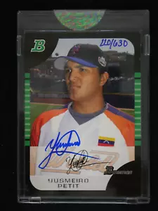 YUSMEIRO PETIT 2006 BOWMAN ORIGINALS BUYBACK AUTO /630 NEW YORK ON-CARD AUTO - Picture 1 of 2