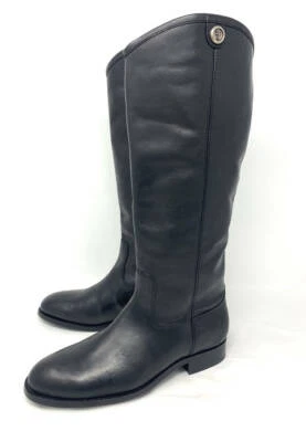 Nuevo~Botas Frye Cuero Melissa Botón 2 Tacos Alto Pull On~Negro~7~14" Becerro Foto 1 de 4
