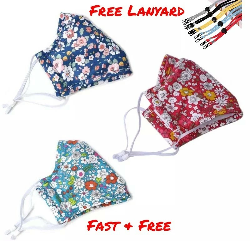 Face Mask Washable Adjustable Adult Mouth Covering Face Mask & Lanyard - Image 1 of 4