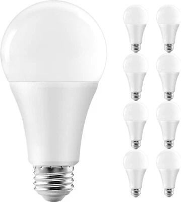 A21 LED Light Bulbs 80W Equivalent E26 Base 12W 1000LM Daylight 5000K 8-Pack - Image 1 of 4